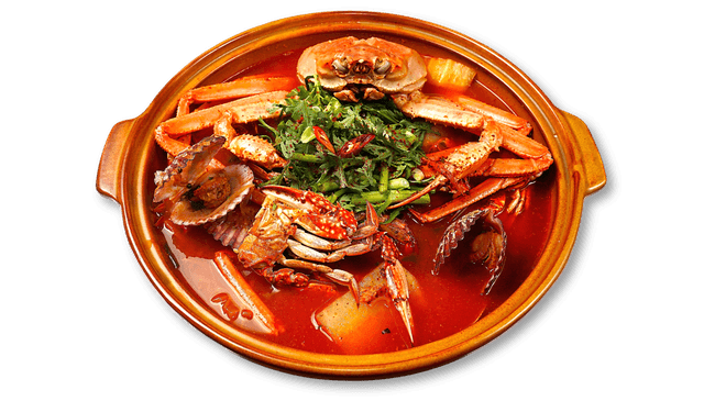 Scharfe Blaukrabbensuppe mit Roter Schneekrabbe 1