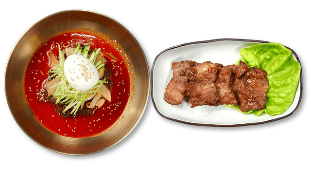 Extra Spicy Cold Buckwheat Noodles + Grilled Pork Rib 1