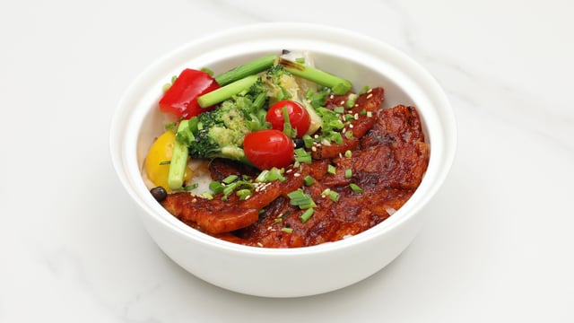 Spicy Stir-fried Pork Belly over Rice 1