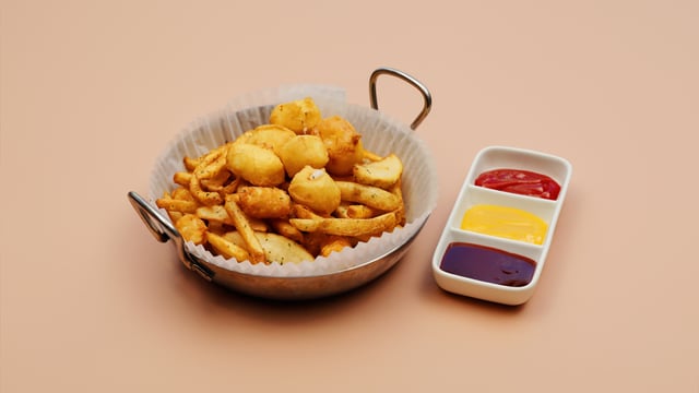 烤牛奶 + 炸薯条 1