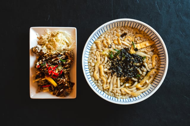 Udon + Deep-fried Chicken 1