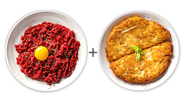 Set di Tartare di Manzo e Frittelle di Fagioli Mungo 1