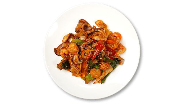 Frutti di mare e verdure saltati in padella 1
