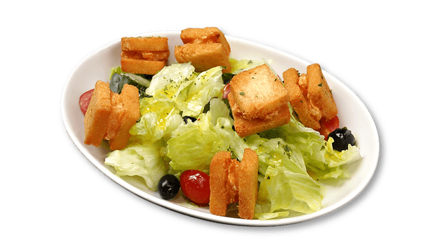 Fried Shrimp Sandwich with Salad 1