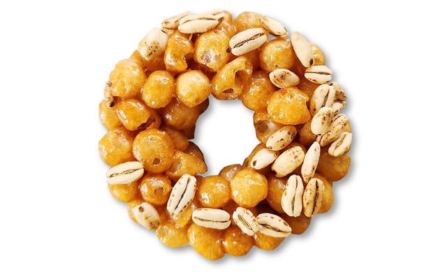 Donut-shaped Sweet Rice Puffs Snack with Barley 1