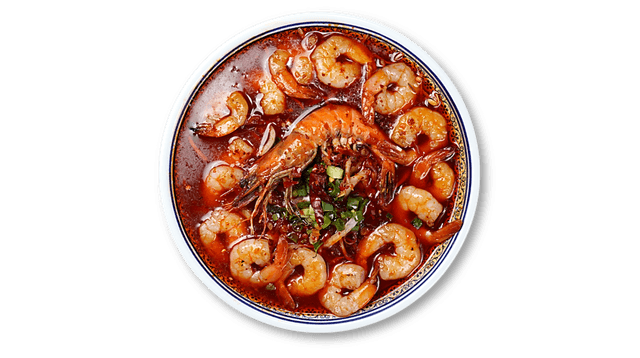 Spicy Mara Noodle Soup with Shrimp 1