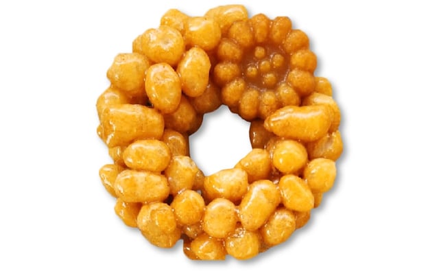 Donut-shaped Sweet Rice Puffs Snack with Mini Deep-fried Honey Cookie 1
