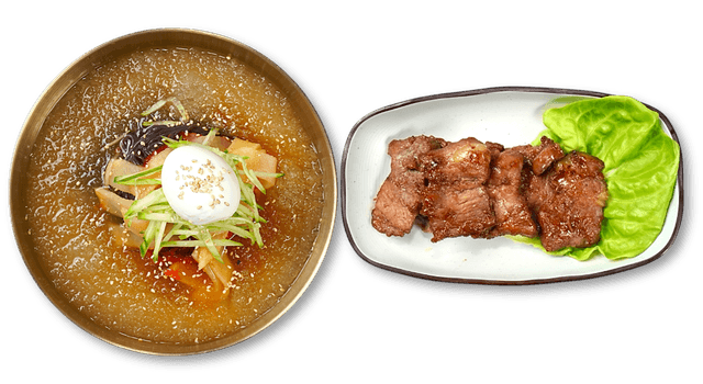 Buckwheat Noodles in Cold Broth + Grilled Pork Rib 1