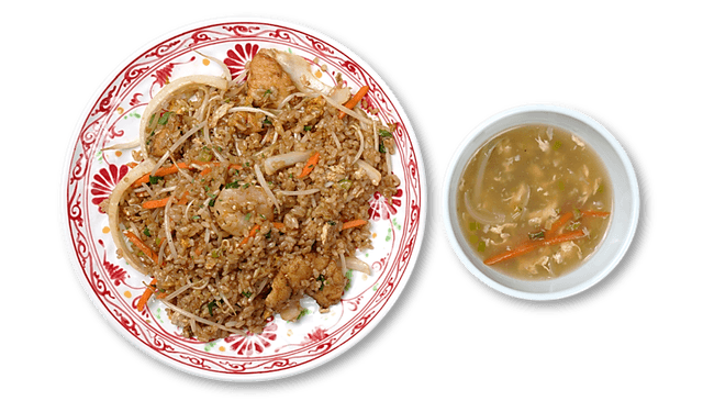 Khao San Fried Rice + Egg Soup 1