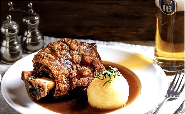 A whole roasted knuckle of pork 1