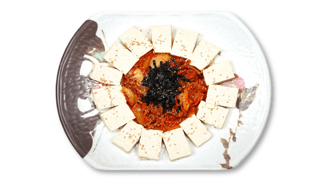 Bohnenquark mit gebratenem Kimchi 1