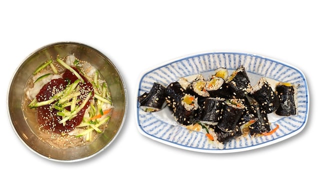 Pikante Buchweizennudeln + Seetang-Rollen-Häppchen 1