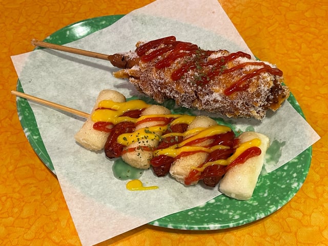 Suasage and Rice Cake Skewer + Hot Dog 1