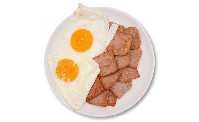 Pan-fried Spam and Egg 1