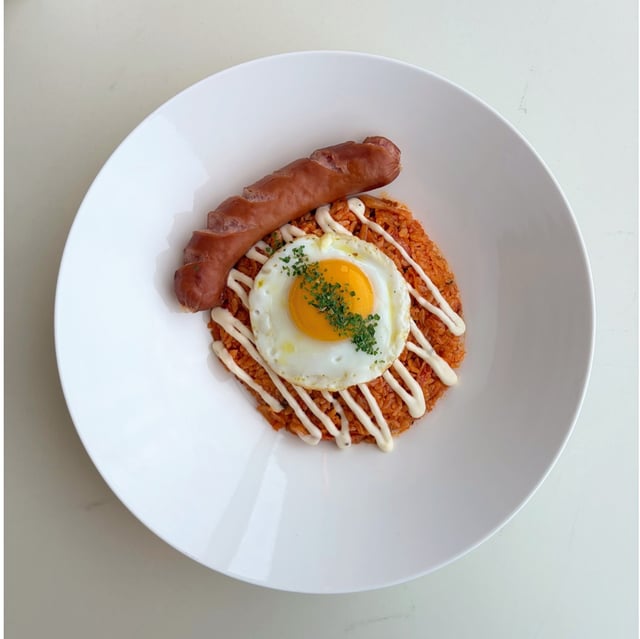 培根泡菜抓飯 1