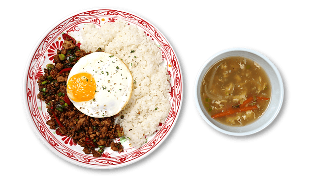 Taiwanese Stir-fried Minced Pork and Garlic Chives with Black Bean + Egg Soup 1