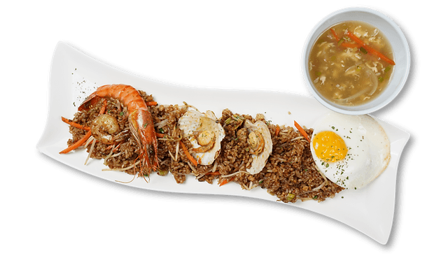 Seafood Fried Rice + Egg Soup 1