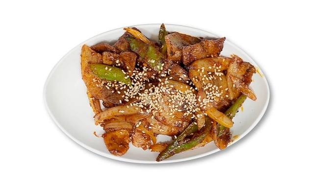 Pikant gebratenes Schweinefleisch 1