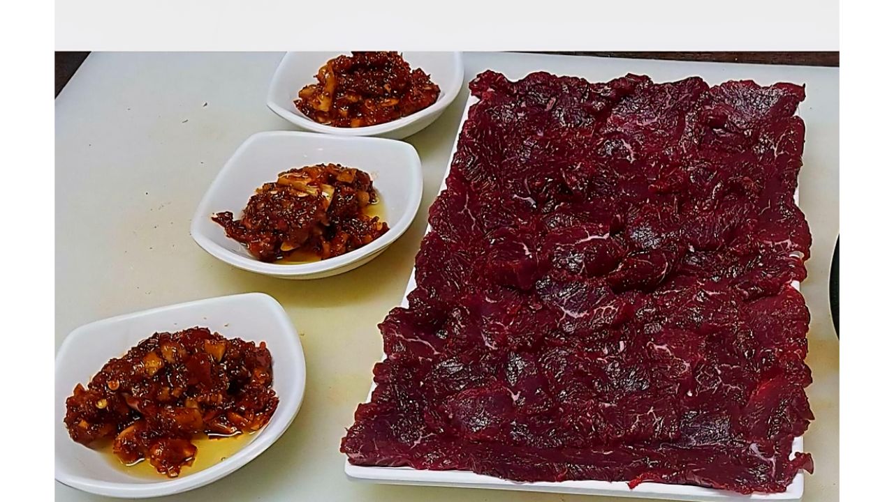 Sliced Raw Bottom Round Steak 1