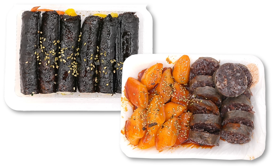 Rotolo di Alghe a Misura di Boccone + Bastoncini di Torta di Riso Piccanti + Salsiccia Coreana Ripiena 1