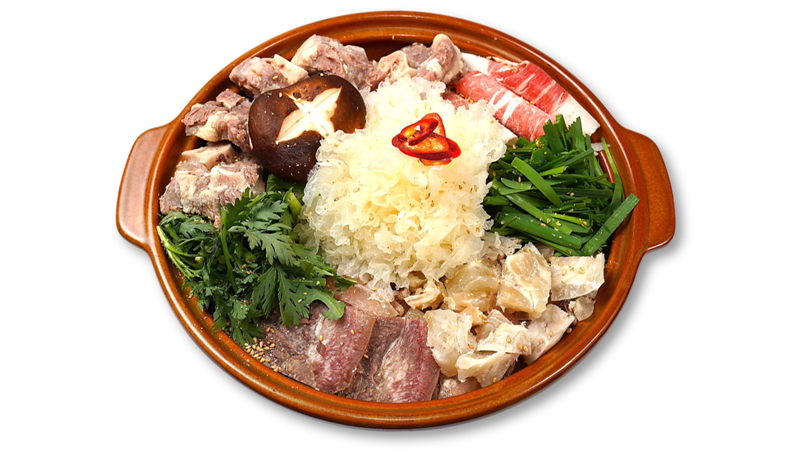 Gekochte Ochsenschwanzscheiben im Hot Pot 1